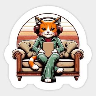 Vintage cat gamer - Nostalgic Geek Chic Apparel Sticker